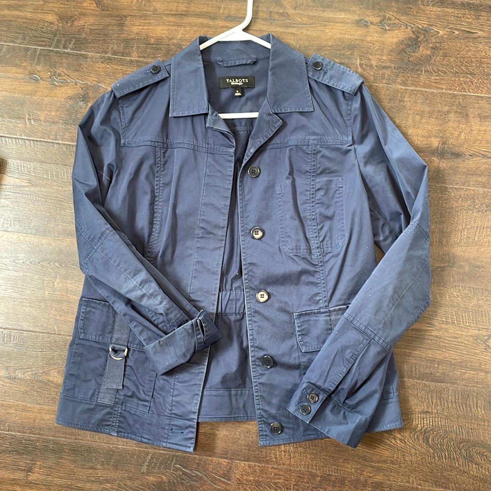 TALBOTS blue jacket womens size 8